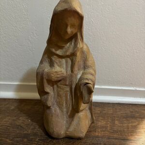 virgin mary saint cardboard paper mache lightweight material 16” figure brown
